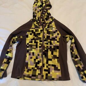 The North Face Kids Pixel Hoodie - Brown and Yellow